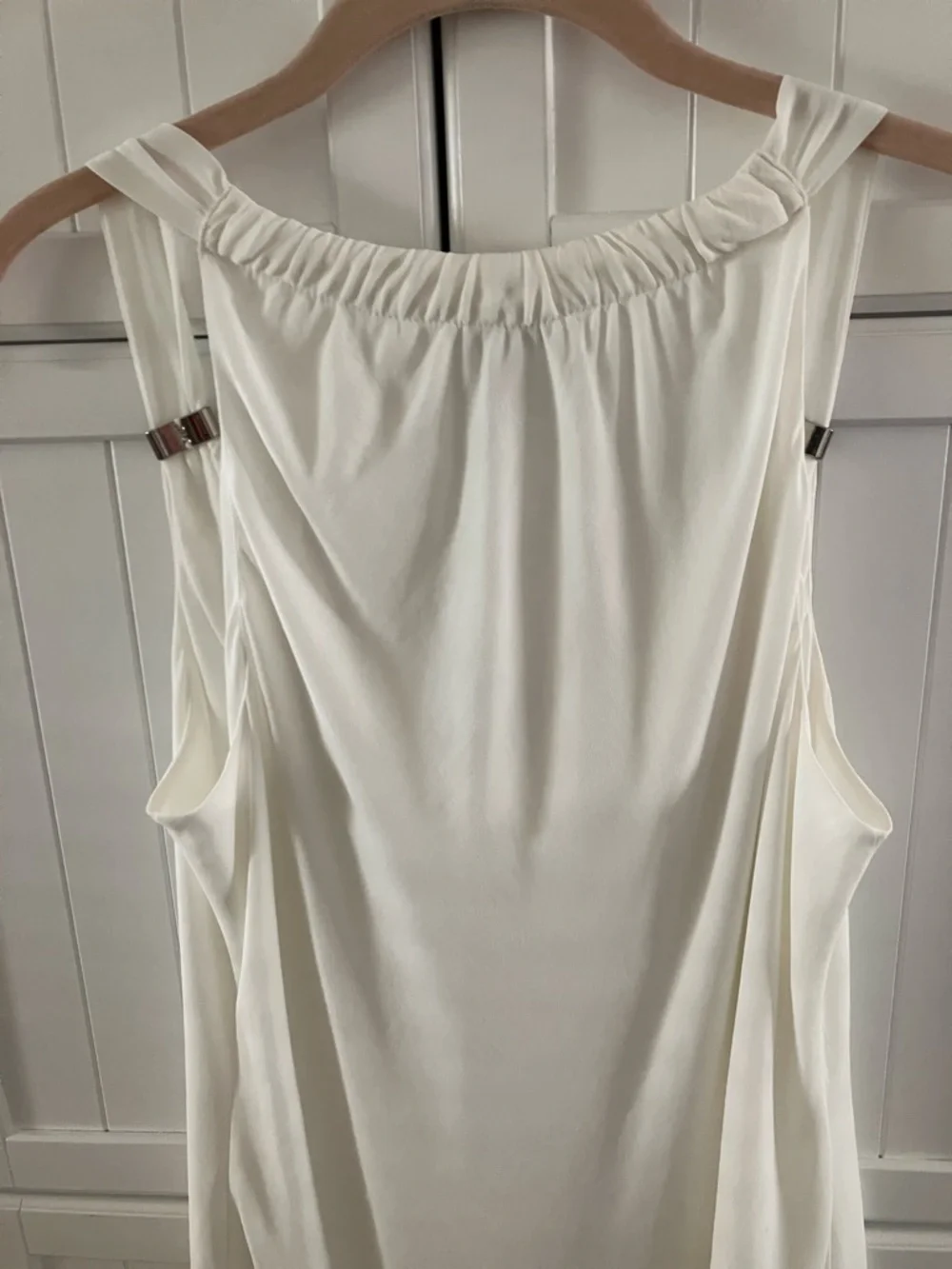 Cache Cream Cowl Neck Sleeveless Camisole with Metal Strap Accents - Picture 9 of 9